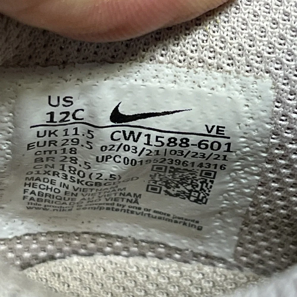 Nike Dunk Low Pink Foam Red White Valentines Gs Size 12c (CW1588-601)